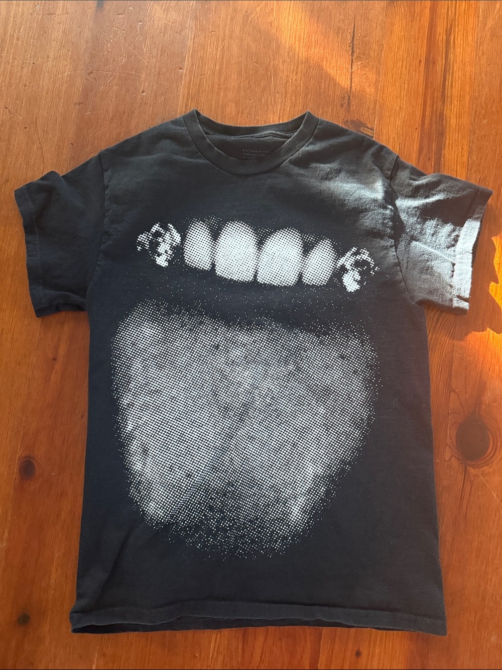 Post Malone 2022 Tour Black Graphic Tee with White Mouth Print